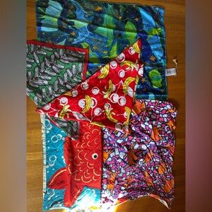 Lot of Lush Square Fabric Wraps for Gifts and Use